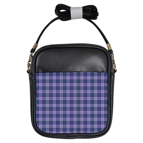 Purple Plaid Tartan 1 Girls Sling Bag from ArtsNow.com Front