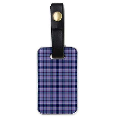 Purple Plaid Tartan 1 Luggage Tag (one side) from ArtsNow.com Front