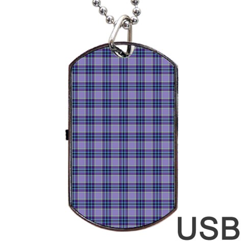 Purple Plaid Tartan 1 Dog Tag USB Flash (One Side) from ArtsNow.com Front