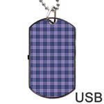 Purple Plaid Tartan 1 Dog Tag USB Flash (One Side)