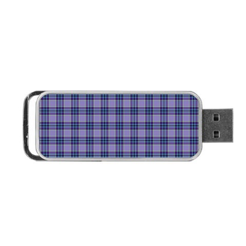 Purple Plaid Tartan 1 Portable USB Flash (One Side) from ArtsNow.com Front