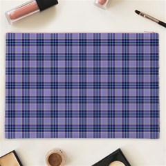 Purple Plaid Tartan 1 Cosmetic Bag (XXL) from ArtsNow.com Back