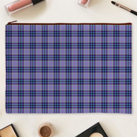 Purple Plaid Tartan 1 Cosmetic Bag (XXXL) from ArtsNow.com Front