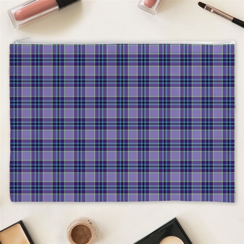 Purple Plaid Tartan 1 Cosmetic Bag (XXXL) from ArtsNow.com Front