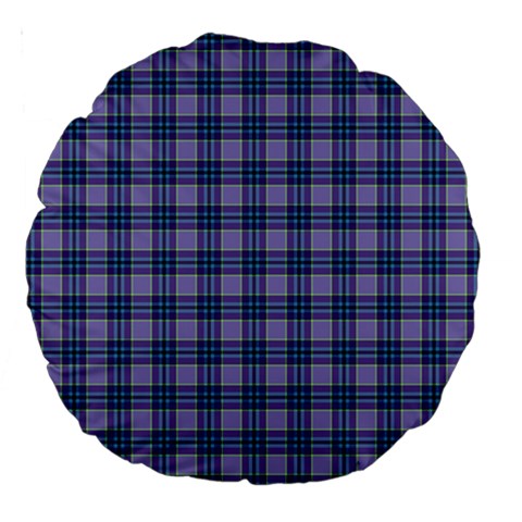 Purple Plaid Tartan 1 Large 18  Premium Round Cushions from ArtsNow.com Front