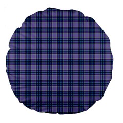 Purple Plaid Tartan 1 Large 18  Premium Round Cushions from ArtsNow.com Front