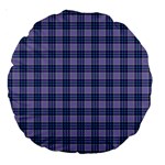 Purple Plaid Tartan 1 Large 18  Premium Round Cushions