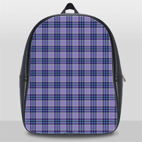 Purple Plaid Tartan 1 School Bag (XL) from ArtsNow.com Front