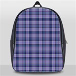 Purple Plaid Tartan 1 School Bag (XL)