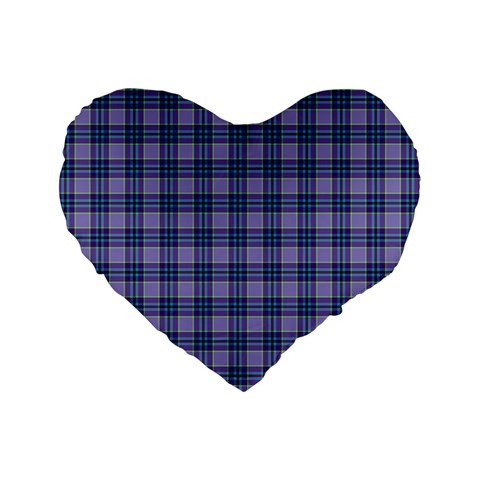 Purple Plaid Tartan 1 Standard 16  Premium Heart Shape Cushions from ArtsNow.com Front