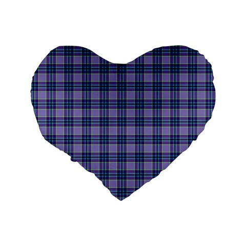 Purple Plaid Tartan 1 Standard 16  Premium Heart Shape Cushions from ArtsNow.com Back