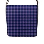 Purple Plaid Tartan 1 Flap Closure Messenger Bag (L)