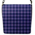 Purple Plaid Tartan 1 Flap Closure Messenger Bag (S)