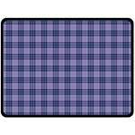 Purple Plaid Tartan 1 Two Sides Fleece Blanket (Large)