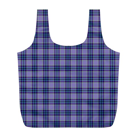 Purple Plaid Tartan 1 Full Print Recycle Bag (L) from ArtsNow.com Front