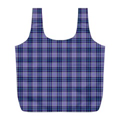 Purple Plaid Tartan 1 Full Print Recycle Bag (L) from ArtsNow.com Front