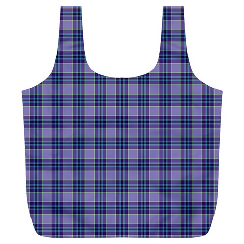 Purple Plaid Tartan 1 Full Print Recycle Bag (XL) from ArtsNow.com Front