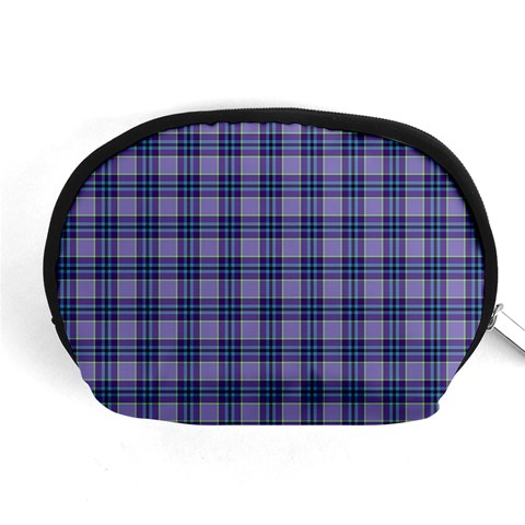 Purple Plaid Tartan 1 Accessory Pouch (Medium) from ArtsNow.com Front