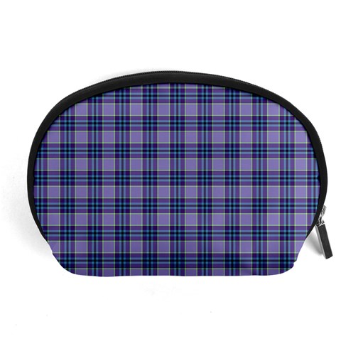 Purple Plaid Tartan 1 Accessory Pouch (Large) from ArtsNow.com Front