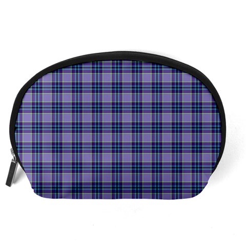 Purple Plaid Tartan 1 Accessory Pouch (Large) from ArtsNow.com Back