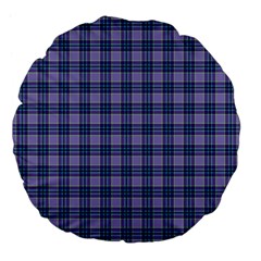 Purple Plaid Tartan 1 Large 18  Premium Flano Round Cushions from ArtsNow.com Front