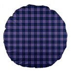 Purple Plaid Tartan 1 Large 18  Premium Flano Round Cushions