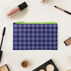 Purple Plaid Tartan 1 Cosmetic Bag (XS) from ArtsNow.com Front