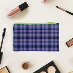 Purple Plaid Tartan 1 Cosmetic Bag (XS) from ArtsNow.com Back