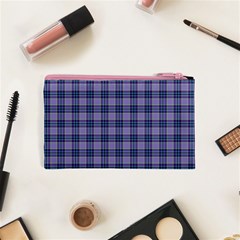 Purple Plaid Tartan 1 Cosmetic Bag (XS) from ArtsNow.com Back