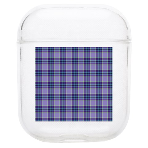 Purple Plaid Tartan 1 Soft TPU AirPods 1/2 Case from ArtsNow.com Front