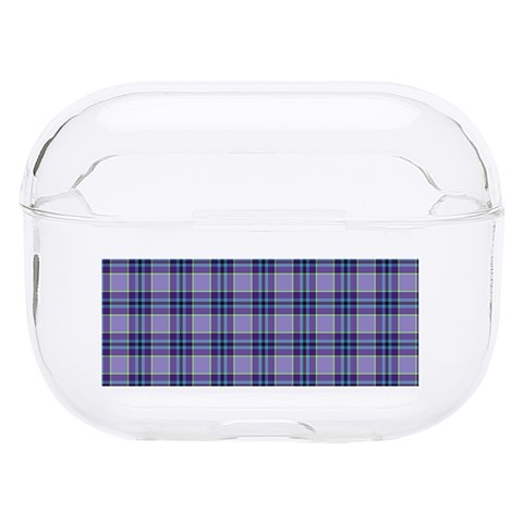 Purple Plaid Tartan 1 Hard PC AirPods Pro Case from ArtsNow.com Front