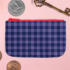 Purple Plaid Tartan 1 Large Coin Purse from ArtsNow.com Front