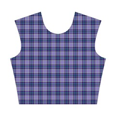 Purple Plaid Tartan 1 Cotton Crop Top from ArtsNow.com Front