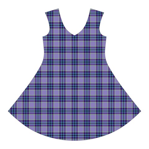 Purple Plaid Tartan 1 Short Sleeve V Front