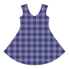 Purple Plaid Tartan 1 Short Sleeve V Front