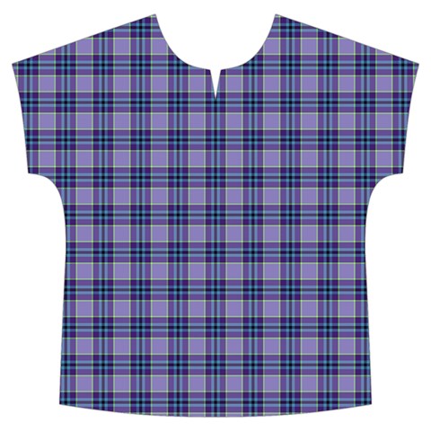 Purple Plaid Tartan 1 Short Sleeve Long Pants Satin Pajamas Set from ArtsNow.com Front