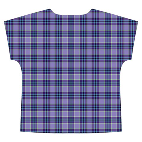 Purple Plaid Tartan 1 Short Sleeve Long Pants Satin Pajamas Set from ArtsNow.com Back