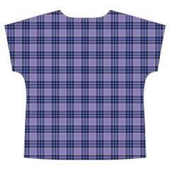 Purple Plaid Tartan 1 Short Sleeve Long Pants Satin Pajamas Set from ArtsNow.com Back