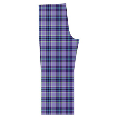 Purple Plaid Tartan 1 Short Sleeve Long Pants Satin Pajamas Set from ArtsNow.com Back Bottom Left