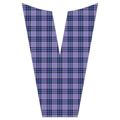 Purple Plaid Tartan 1 Short Sleeve Long Pants Satin Pajamas Set from ArtsNow.com Placket