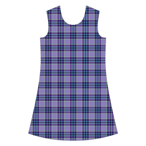 Purple Plaid Tartan 1 Kids  Short Sleeve Velvet Dress from ArtsNow.com Front