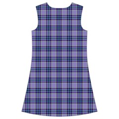 Purple Plaid Tartan 1 Kids  Short Sleeve Velvet Dress from ArtsNow.com Back