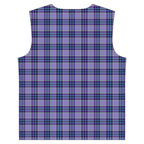 Purple Plaid Tartan 1 Kid s Button Up Puffer Vest from ArtsNow.com Back