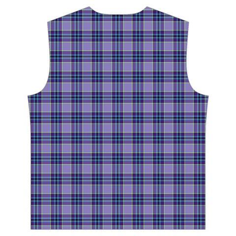 Purple Plaid Tartan 1 Men s High Neck Button Up Puffer Vest from ArtsNow.com Back