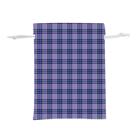 Purple Plaid Tartan 1 Lightweight Drawstring Pouch (S) from ArtsNow.com Back