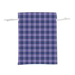 Purple Plaid Tartan 1 Lightweight Drawstring Pouch (L) from ArtsNow.com Front