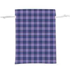 Purple Plaid Tartan 1 Lightweight Drawstring Pouch (XL) from ArtsNow.com Front