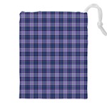 Purple Plaid Tartan 1 Drawstring Pouch (4XL)