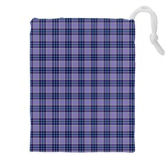 Purple Plaid Tartan 1 Drawstring Pouch (5XL) from ArtsNow.com Front