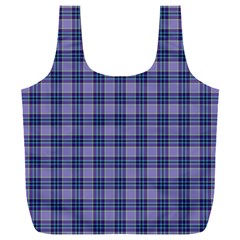 Purple Plaid Tartan 1 Full Print Recycle Bag (XXL) from ArtsNow.com Front